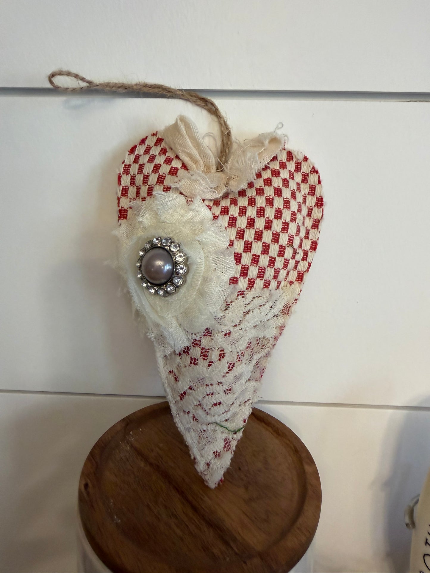 Checkered Heart Pillow hanger
