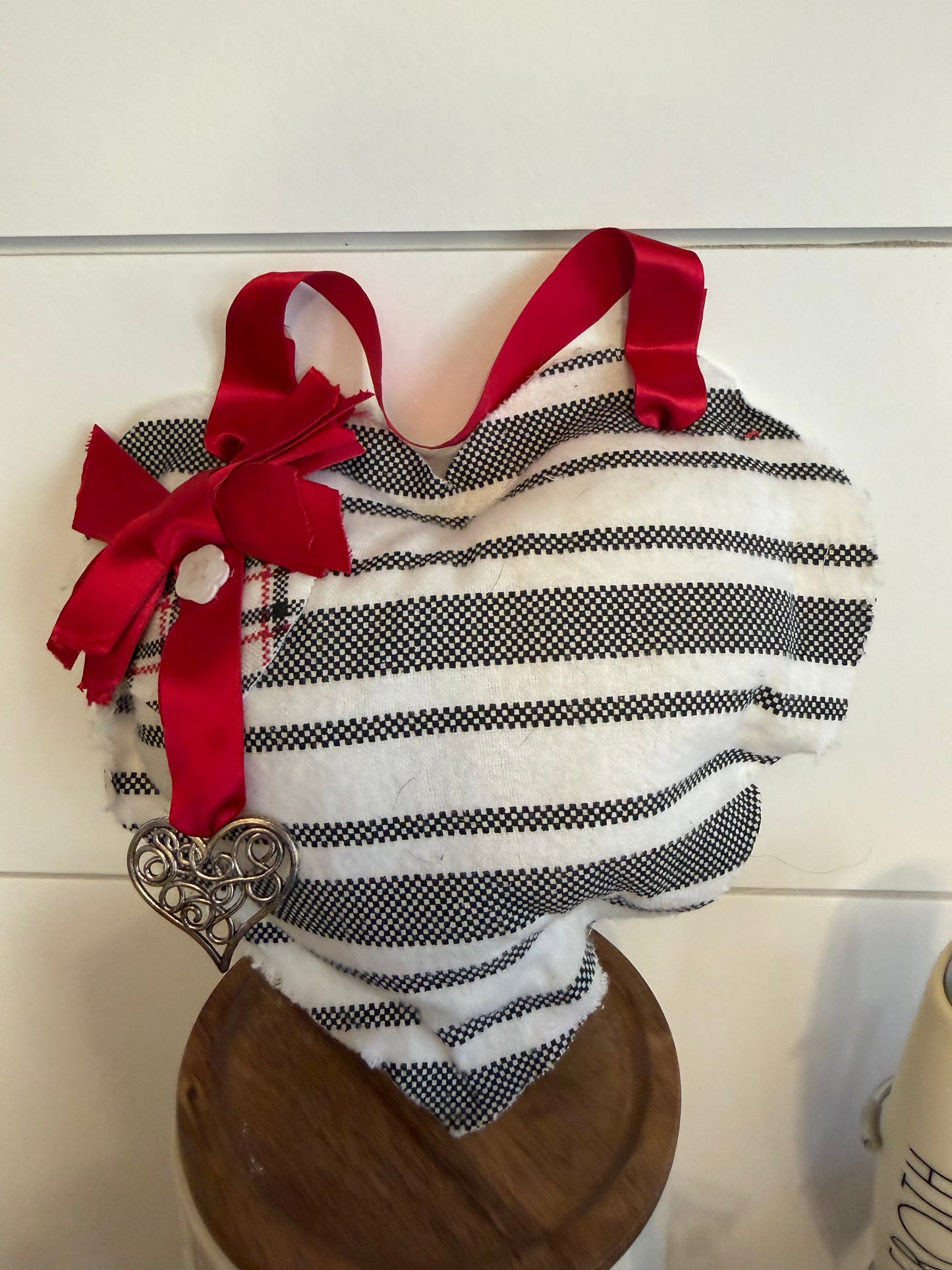 Striped Heart Pillow