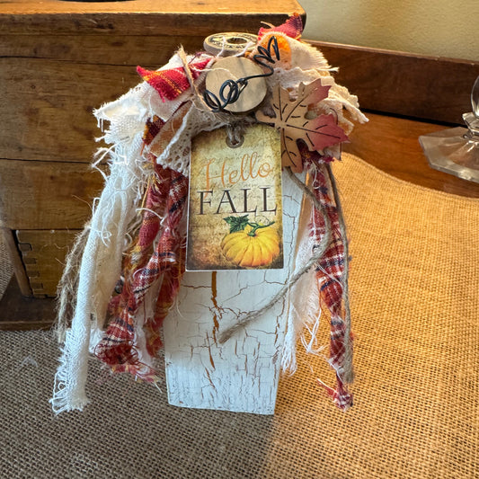 Rustic Crackled Wood Pumpkin