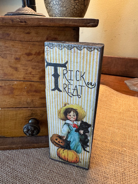 Trick-or-Treat Buddy Boy with Black Cat