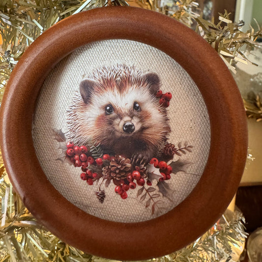 Cuddly Hedgehog with Winter Berries