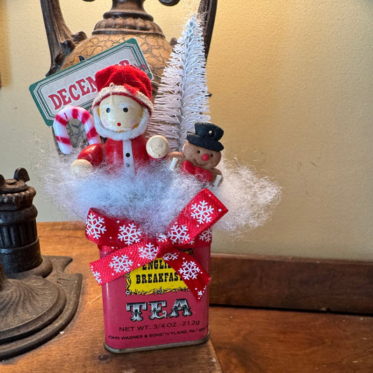 Santa and Snowman English Breakfast Tea Tin