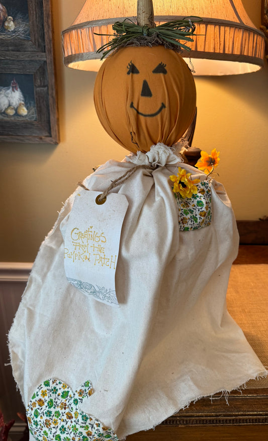 Sweet Handmade Ghost Pumpkin Doll