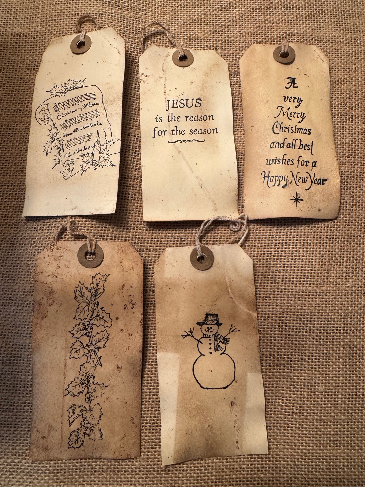 Vintage inspired Christmas Tags