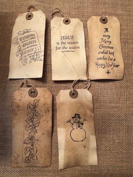 Vintage inspired Christmas Tags