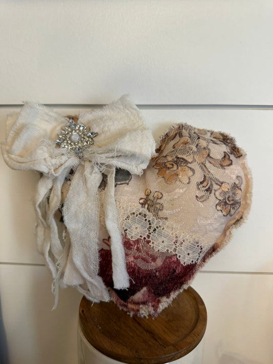 Heart Pillow with Bow